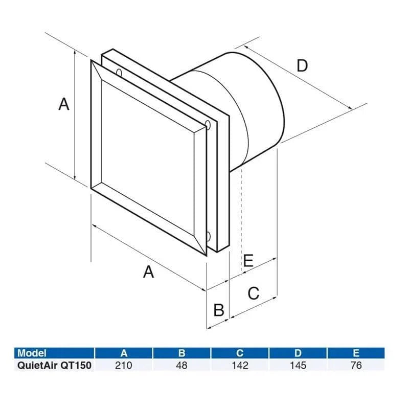 Airflow 90000454 QT150B QuietAir 6 Inch Bathroom Extractor Fan