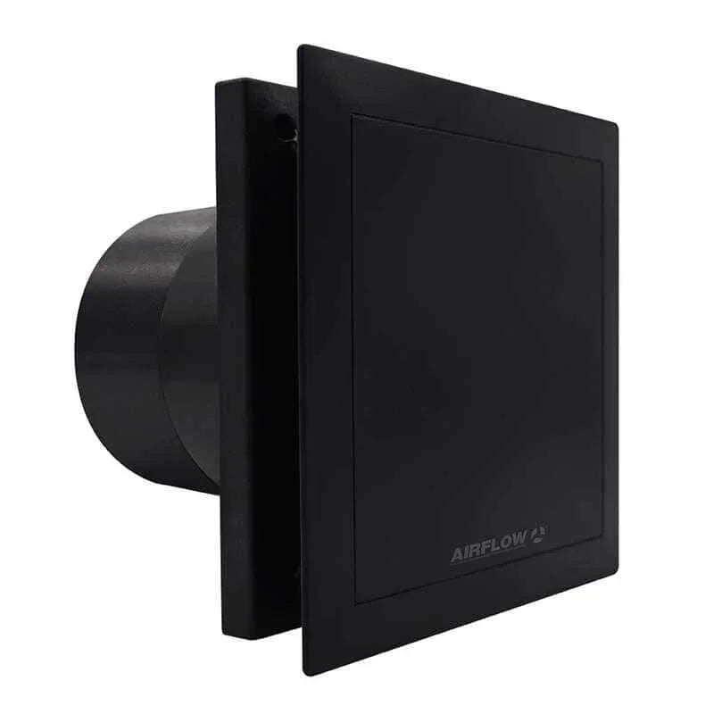 Airflow QT100HT Quiet Air Black Bathroom Fan with Humidistat and Timer - 90002187