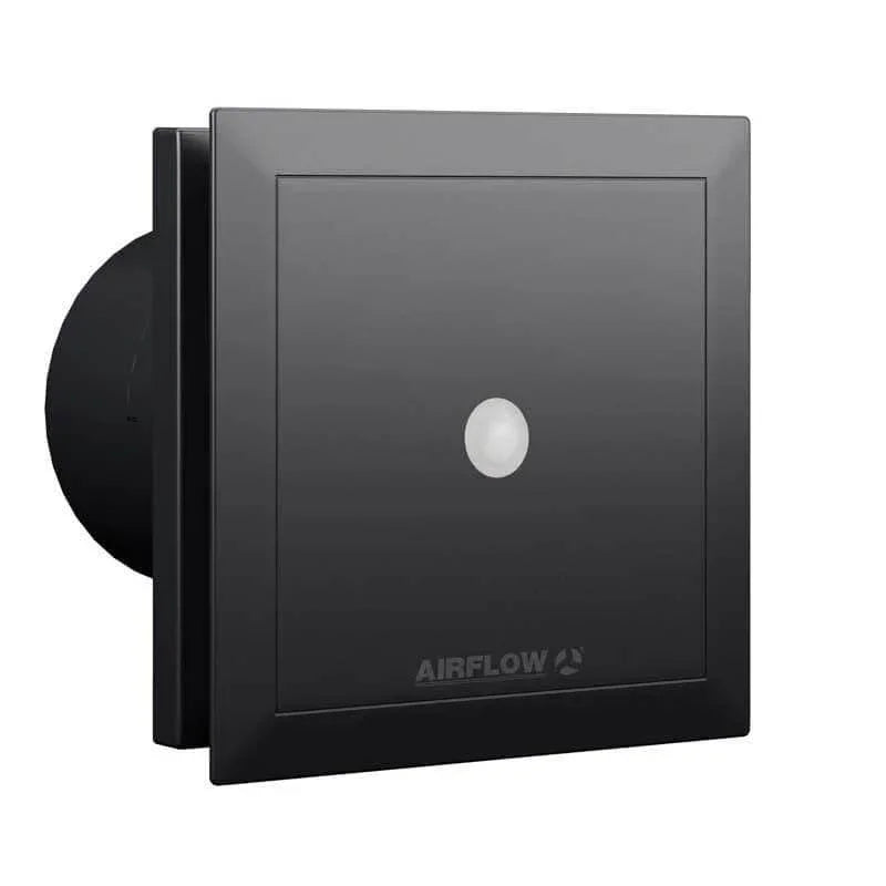 Airflow QT100MST Quiet Air Black Bathroom Fan with Motion Sensor and Timer - 90002188