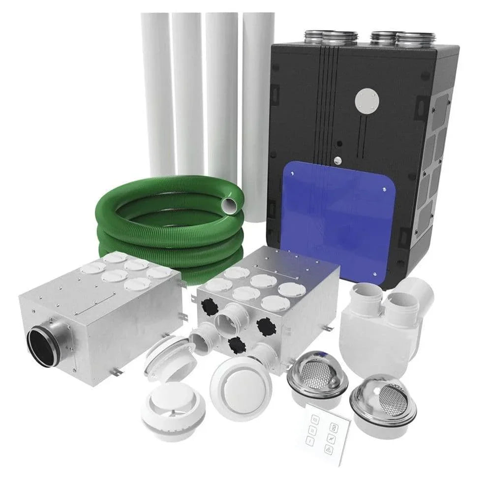 Blauberg Komfort 2-Bed Flat or Apartment Vertical MVHR Heat Recovery Ventilation Kit EC-S5B-270-AK2