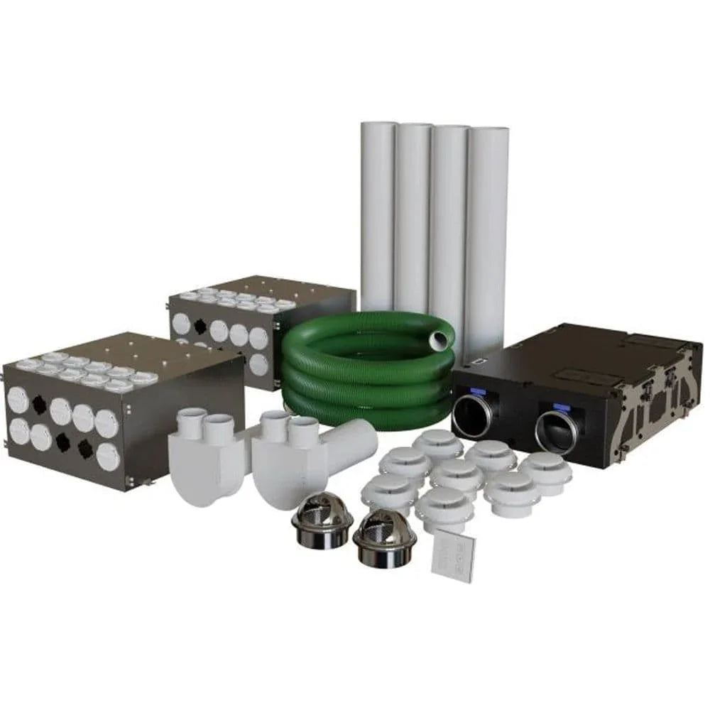 Blauberg Komfort 3-Bed Flat or Apartment Horizontal MVHR Heat Recovery Kit EC-D5B-180-AK3