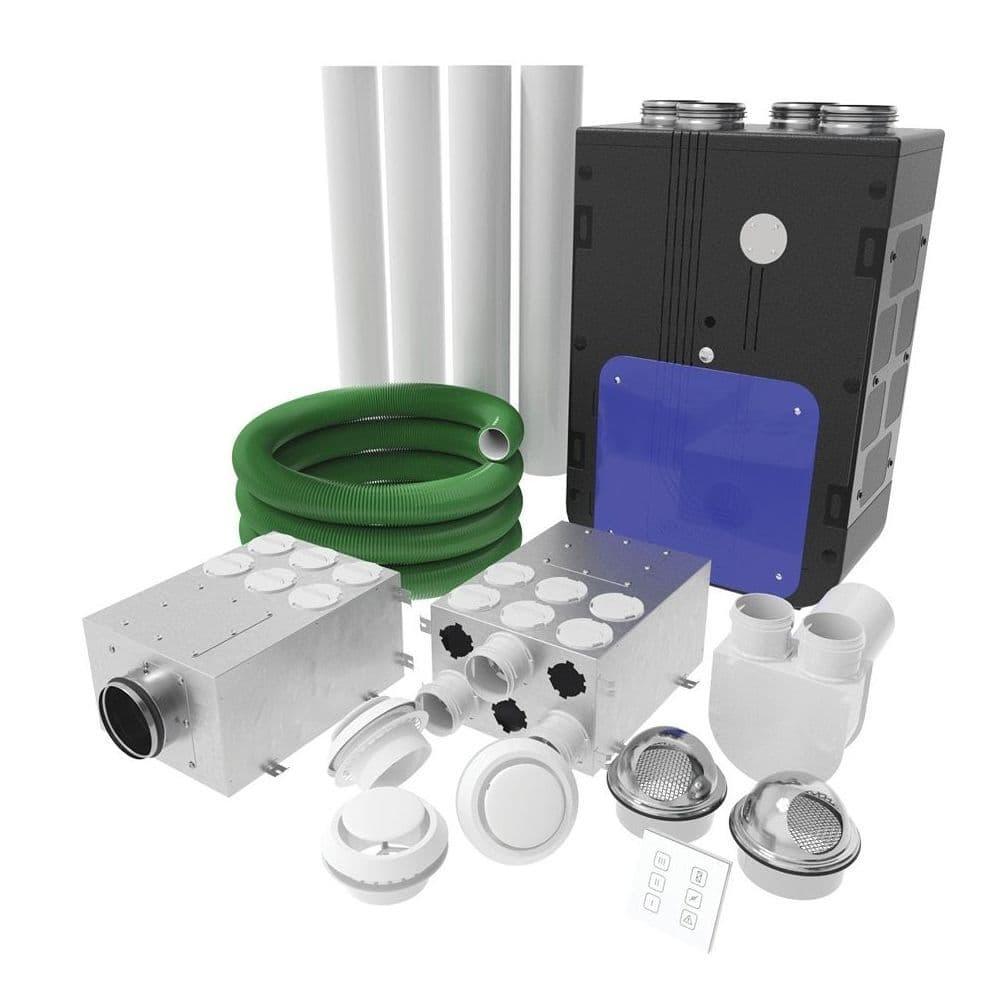 Blauberg Komfort 3-Bed Flat or Apartment Vertical MVHR Heat Recovery Ventilation Kit EC-S5B-270-AK3