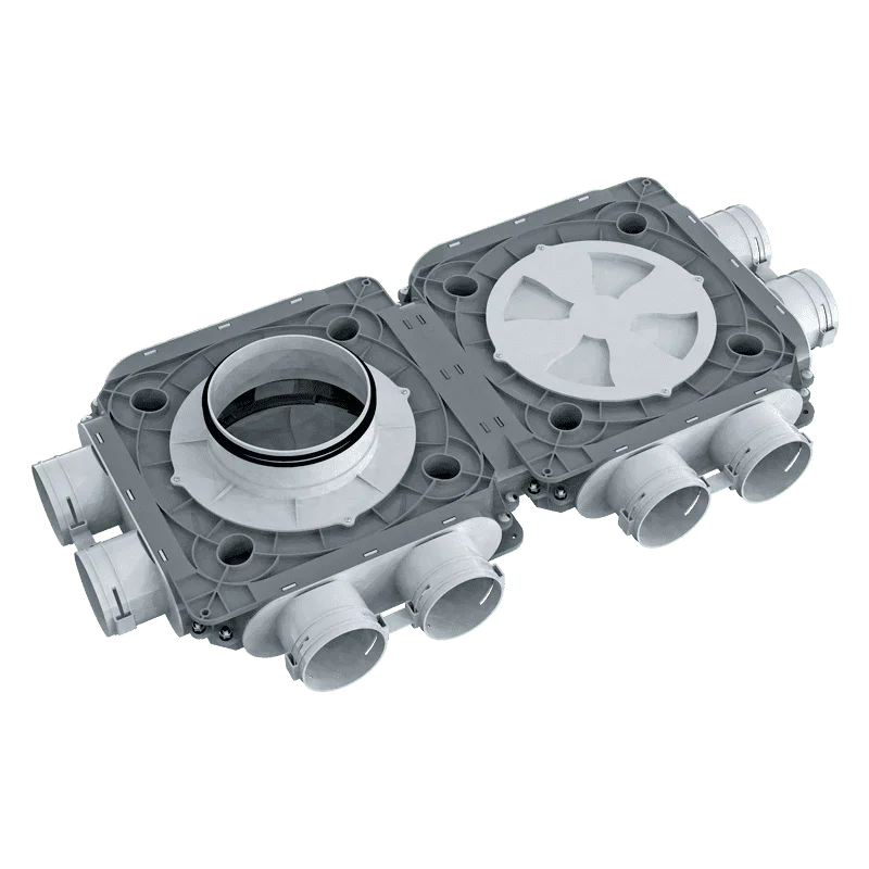 BlauFast 75mm Plastic Radial Duct Manifold Box 160mm Connection 8 Port