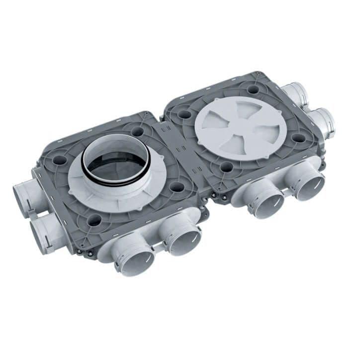 BlauFast 90mm Plastic Radial Duct Manifold Box 200mm Connection 8 Port