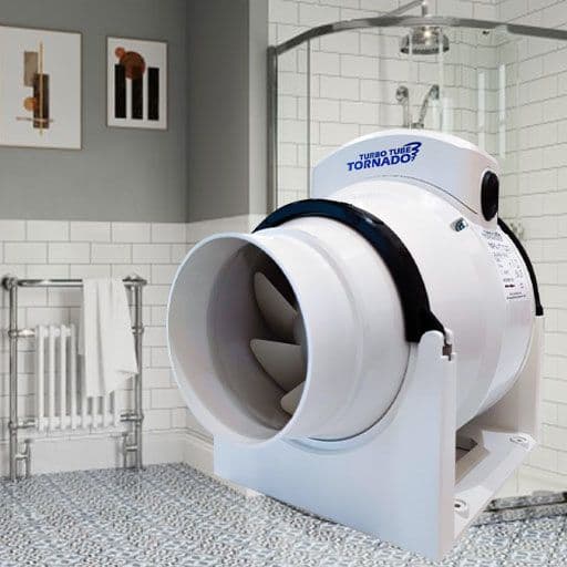 family bathroom with extractor fan overlay imaged