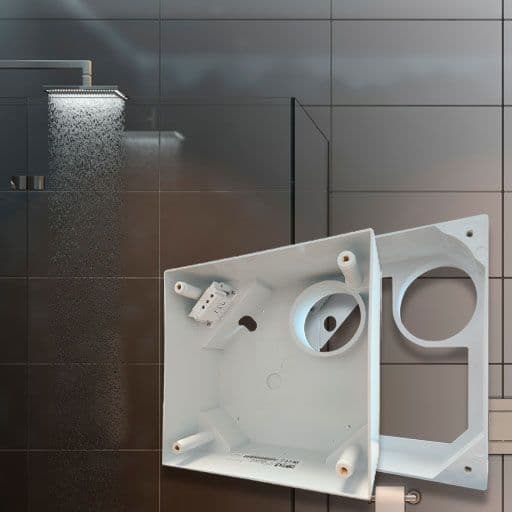 Bathroom with overlay of an electrical blackbox