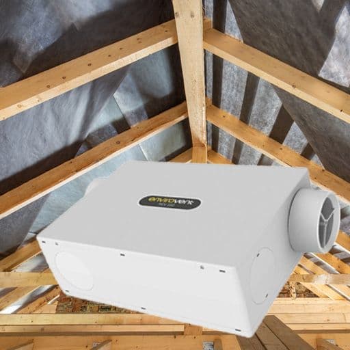 extract ventilation image overlaid in the loft of a house