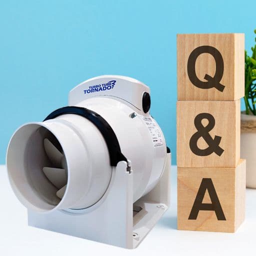extractor fan with Q&A wooden blocks
