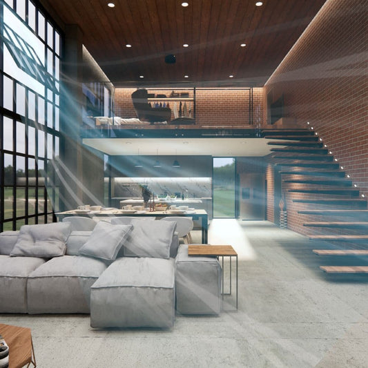 open modern liviing space, showing airflow through the window