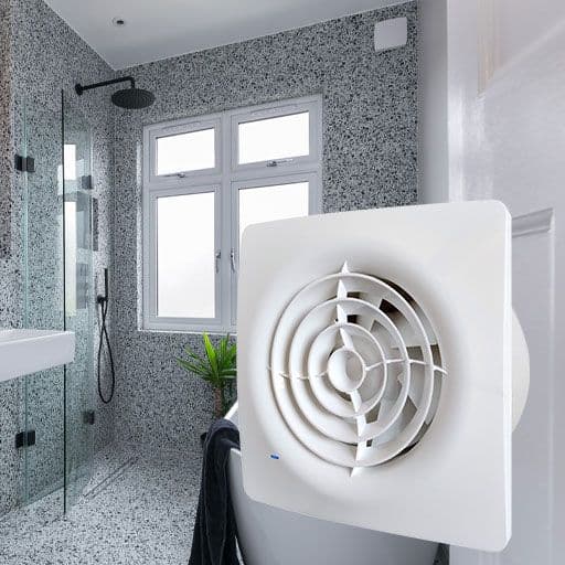 family bathroom with inset image of extractor fan
