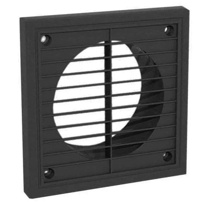 4 Inch 100mm Fixed Grille Black