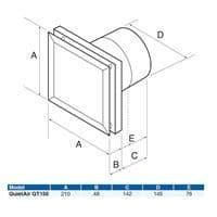 Airflow 90000458 QT150VS QuietAir 6 Inch Variable Speed Extractor Fan