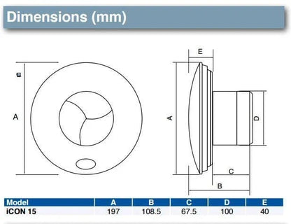 Airflow Icon ECO15 Extractor Fan - 72683501