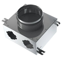 BlauFast 75mm Metal Radial Duct Manifold Box - 125mm Connection  - 2 Port - Un-Insulated