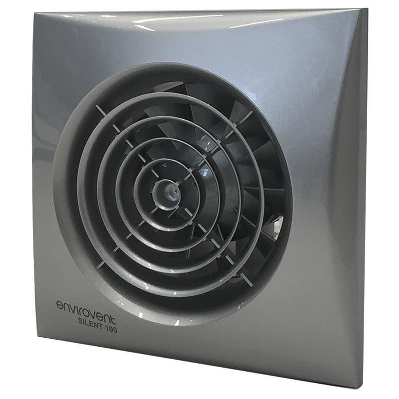 Envirovent SIL100ST Silver Silent Extractor Fan with Timer