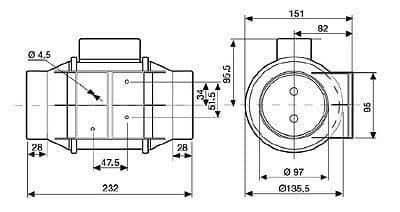 Envirovent SILMV160/100mm Compact Inline Fan