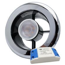 Manrose Chrome Shower Light Extractor Fan Grille with Warm White LED