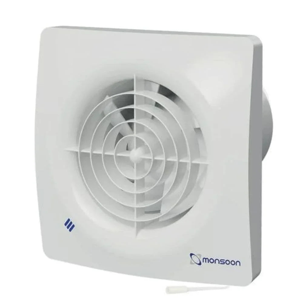 Monsoon MON-S100HT Silent Bathroom Extractor Fan with Humidistat and ...