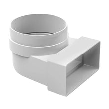 Rectangular Flat Duct 204 x 60 mm Elbow Bend 90 Degree 102 mm Adaptor
