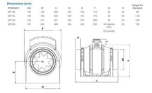 Vent Axia ACM150T 150mm Six Inch Inline Mixed Flow Fan with Timer 17106020