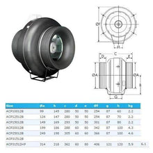 Vent Axia ACP200-12 200mm Powerflow Inline Extractor Fan