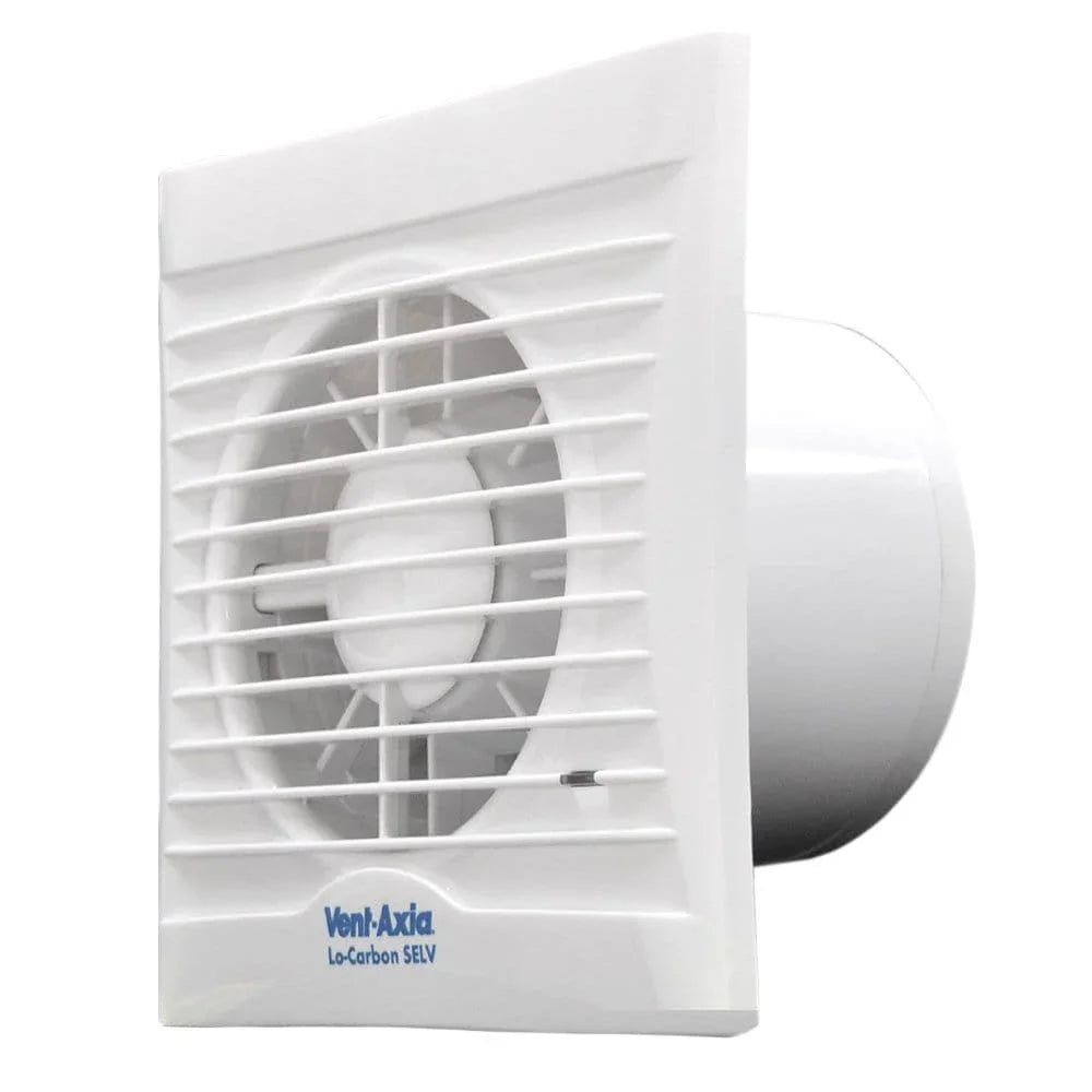 Vent Axia Lo-Carbon Silhouette SELV 100SVT Bathroom Extractor Fan with Timer 441512